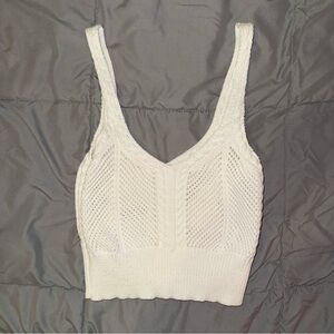 Women's White Knit Tank Top
